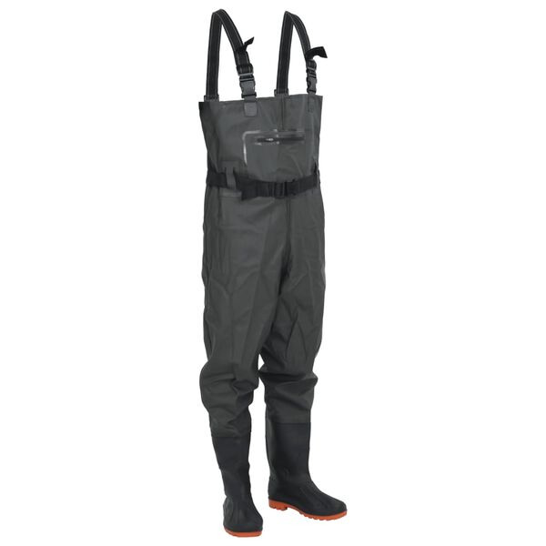vidaXL Cuissardes avec bottes et ceinture vert foncé taille 40