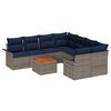 vidaXL Ensemble de canap&eacute; de jardin avec coussin 9 pcs Gris polyrotin