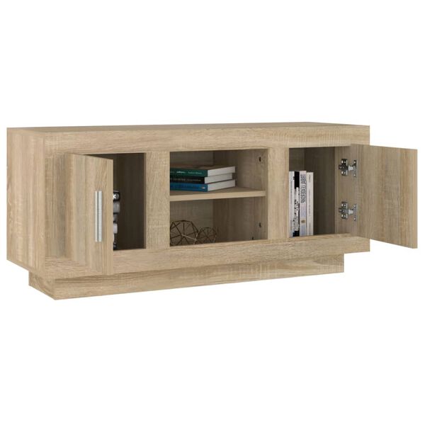 vidaXL Meuble TV ch&ecirc;ne sonoma 102x35x45 cm bois d'ing&eacute;nierie