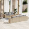 vidaXL Salon de jardin avec coussins 8 pcs beige r&eacute;sine tress&eacute;e