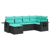 vidaXL Salon de jardin 6 pcs avec coussins noir r&eacute;sine tress&eacute;e