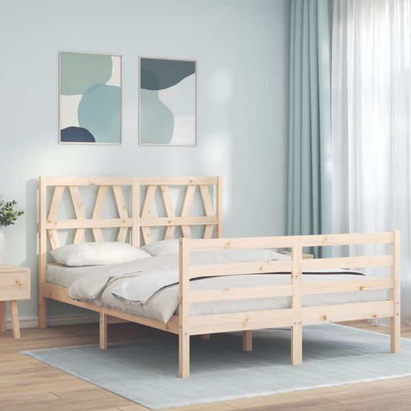 vidaXL Cadre de lit sans matelas 140x200 cm bois massif