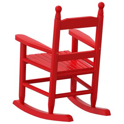 vidaXL Chaise à bascule enfants rouge bois de peuplier massif