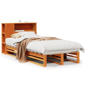 vidaXL Lit biblioth&egrave;que sans matelas cire marron 75x190 cm bois massif