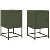 vidaXL Tables de chevet 2 pcs vert olive 36x39x60,5 cm acier