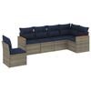vidaXL Ensemble de canap&eacute; de jardin 6 pcs avec coussins gris r&eacute;sine tress&eacute;e