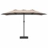 vidaXL Parasol de jardin Taupe 385 x 209 x 244 cm tissu