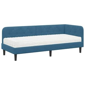vidaXL Cadre de lit d'angle Bleu 80 x 200 cm Velours