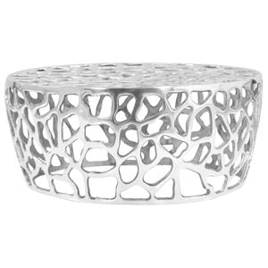 vidaXL Table basse Aluminium moul&eacute; 70x30 cm Argent&eacute;