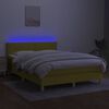 vidaXL Sommier &agrave; lattes de lit avec matelas LED Vert 140x190 cm Tissu
