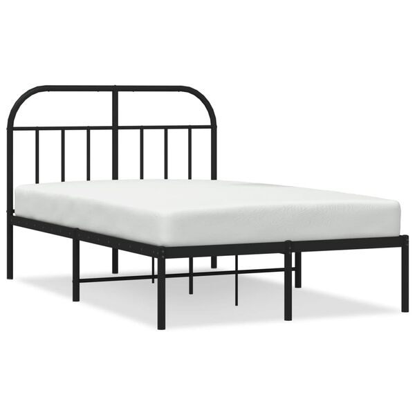 vidaXL Cadre de lit métal sans matelas avec tête de lit noir 120x200cm