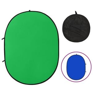 vidaXL &Eacute;cran de fond de studio ovale 2 en 1 Vert et bleu 200x150 cm
