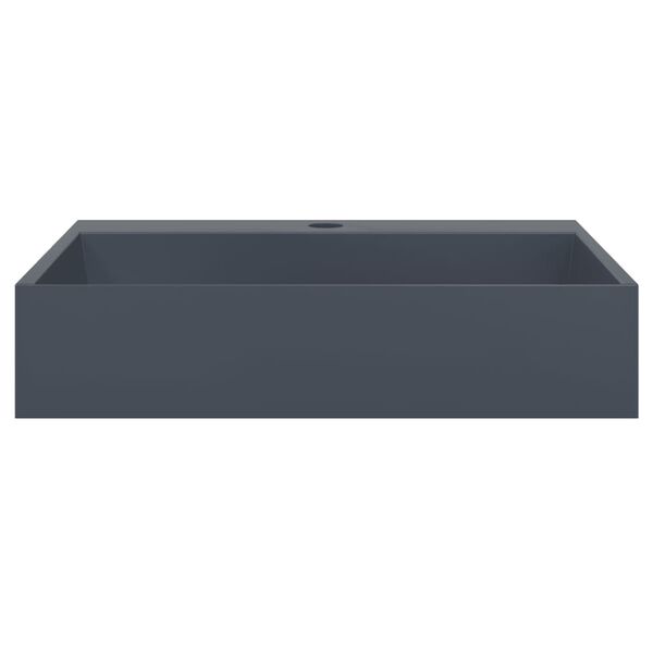 vidaXL Vasque 50x38x11 cm fonte minérale/marbre anthracite
