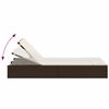 vidaXL Chaise longue double avec coussins marron résine tressée