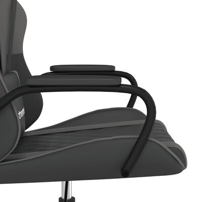 vidaXL Chaise de jeu de massage Noir et gris Similicuir
