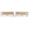 vidaXL Salon de jardin palette 6 pcs et coussins Pin impr&eacute;gn&eacute; de blanc