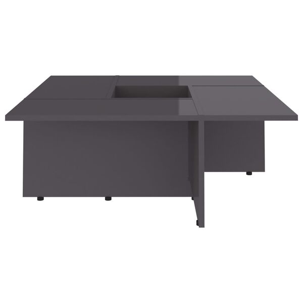 vidaXL Table basse Gris brillant 79,5x79,5x30 cm Bois d&rsquo;ing&eacute;nierie