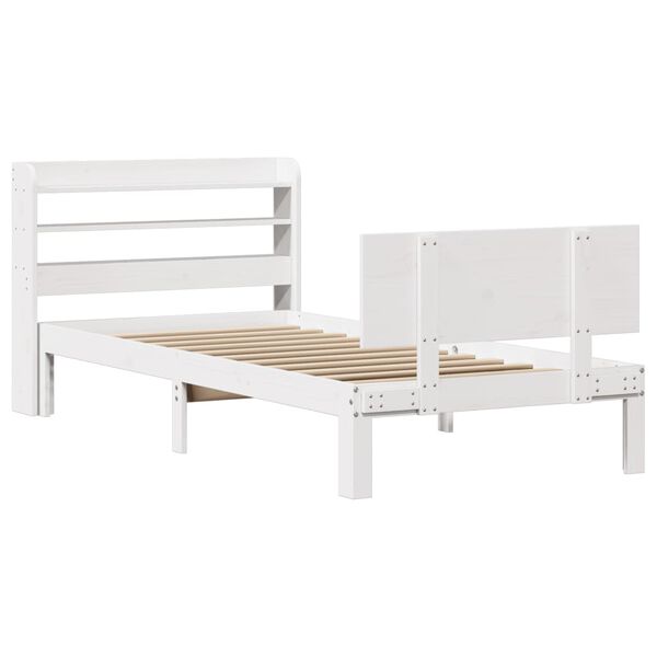 vidaXL Cadre de lit avec t&ecirc;te de lit sans matelas blanc 90x190 cm