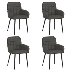 vidaXL Chaises de salle &agrave; manger 4 pc Simili cuir Noir 57 x 50 x 85 cm