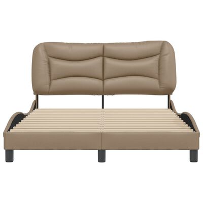 vidaXL Cadre de lit sans matelas cappuccino 140x190 cm similicuir