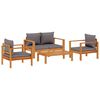 vidaXL Salon de jardin avec coussins 4 pcs bois d'acacia massif