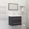 vidaXL Ensemble de meubles de salle de bain 2 pcs Gris