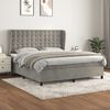 vidaXL Sommier &agrave; lattes de lit et matelas Gris clair 180x200cm Velours