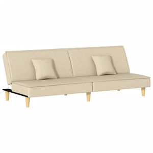 vidaXL Canap&eacute;-lit cr&egrave;me tissu