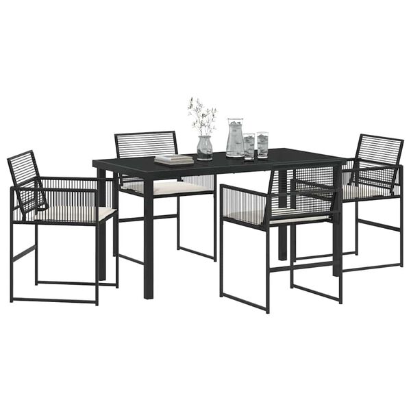vidaXL Ensemble de salle &agrave; manger pour jardin 5 pcs Noir