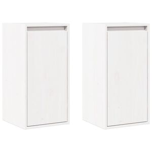 vidaXL Armoires murales 2 pcs Blanc 30x30x60 cm Bois de pin massif