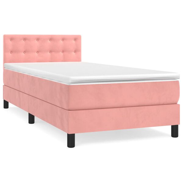 vidaXL Sommier &agrave; lattes de lit et matelas Rose 80x200 cm Velours