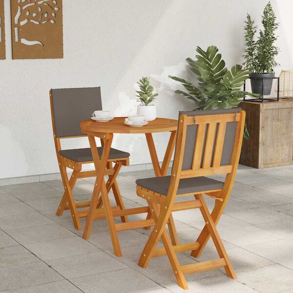 vidaXL Ensemble bistrot 3 pcs Huile Naturelle Bois d'Acacia Massif