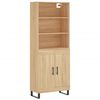 vidaXL Buffet haut Ch&ecirc;ne sonoma 69,5x34x180 cm Bois d'ing&eacute;nierie
