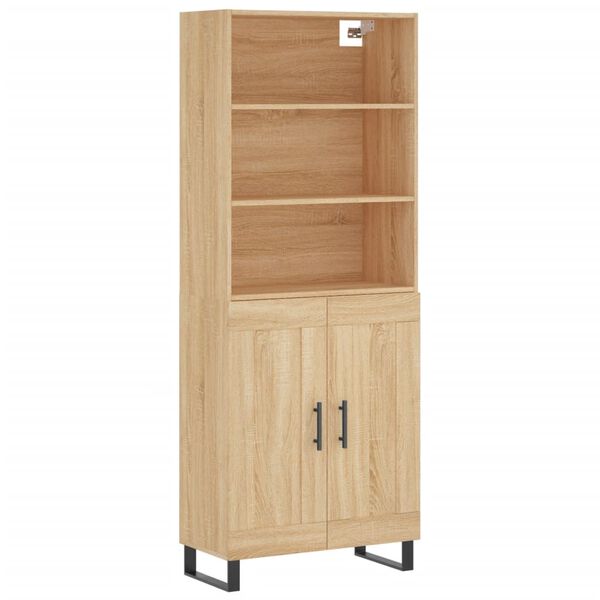 vidaXL Buffet haut Ch&ecirc;ne sonoma 69,5x34x180 cm Bois d'ing&eacute;nierie