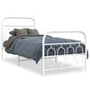 vidaXL Cadre de lit m&eacute;tal sans matelas avec pied de lit blanc 90x200cm