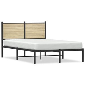 vidaXL Cadre de lit en m&eacute;tal sans matelas ch&ecirc;ne sonoma 120x200 cm