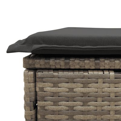 vidaXL Salon de jardin 4 pcs avec coussins gris résine tressée