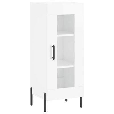 vidaXL Buffet haut Blanc brillant 34,5x34x180 cm Bois d'ingénierie