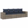 vidaXL Ensemble de canap&eacute; de jardin 4 pcs avec coussins gris r&eacute;sine tress&eacute;e