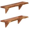 vidaXL &Eacute;tag&egrave;res murales 2 pcs 60x20x18 cm Bois d'acacia massif