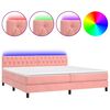 vidaXL Sommier &agrave; lattes de lit avec matelas et LED Rose 200x200 cm
