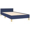 vidaXL Cadre de lit sans matelas avec t&ecirc;te de lit bleu 80x200 cm tissu