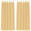 vidaXL Rideaux occultants avec anneaux 2 pcs Beige 245 x 140 cm