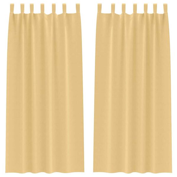 vidaXL Rideaux occultants avec anneaux 2 pcs Beige 245 x 140 cm