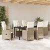 vidaXL Ensemble de salle à manger pour jardin 7 pcs Beige Poly rotin