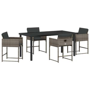 vidaXL Ensemble de salle &agrave; manger pour jardin 5 pcs Gris polyrotin