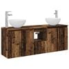 vidaXL Ensemble d'armoires de salle de bain murales 3 pc Bois ancien