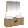 vidaXL Ensemble d'armoire de salle de bain 4 pc Ch&ecirc;ne artisanal