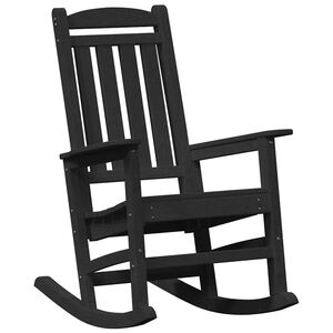 vidaXL Chaise &agrave; bascule de jardin Noir HDPE