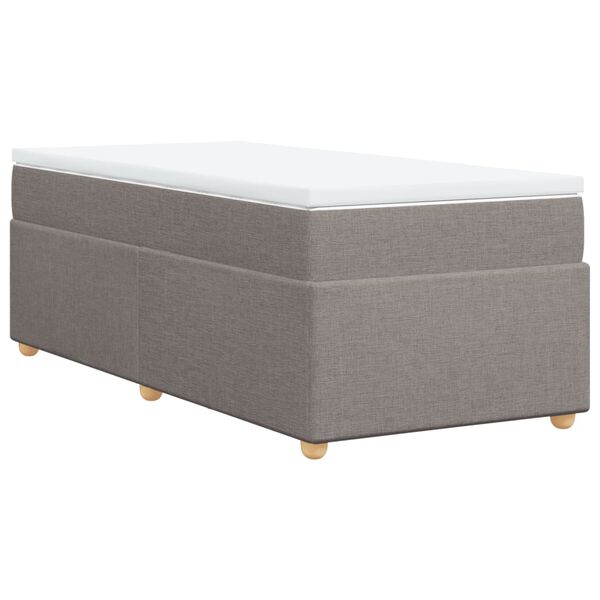 vidaXL Sommier &agrave; lattes de lit avec matelas Taupe 90x190 cm Tissu